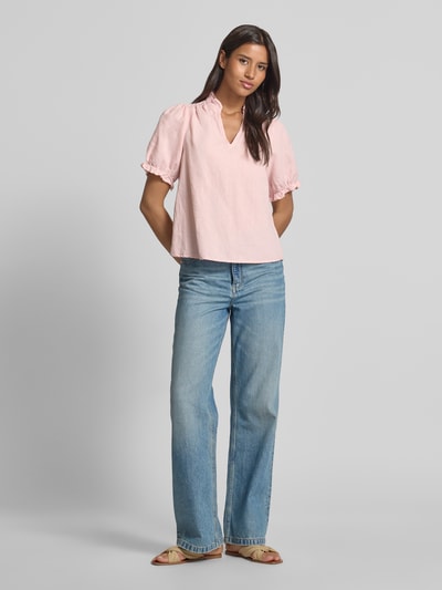 Neo Noir Bluzka z dekoltem w serek model ‘Odesa’ Różowy 1