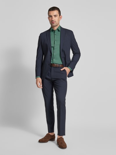 Jake*s Slim fit zakelijk overhemd met kentkraag Flessengroen - 1