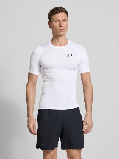 Under Armour Slim fit T-shirt met logoprint Wit - 4