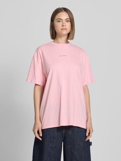 OH APRIL Oversized T-Shirt mit Label-Print Hellrosa 5