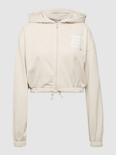 Tommy Jeans Cropped Sweatjacke mit Logo-Prints Sand 2