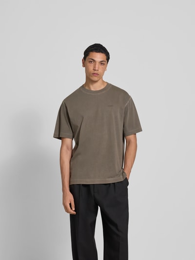 Closed T-Shirt mit geripptem Rundhalsausschnitt Khaki 4