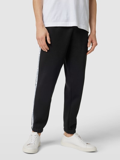 Lacoste Sweatpants mit Label-Stitching Modell 'TAPE PANT' Black 4