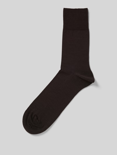 FALKE Socken mit geripptem Abschluss Mittelbraun 1