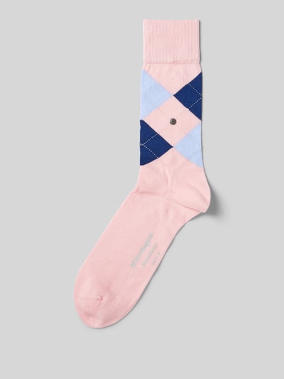 Burlington Socken mit Label-Applikation Modell 'MANCHESTER' Rose 1