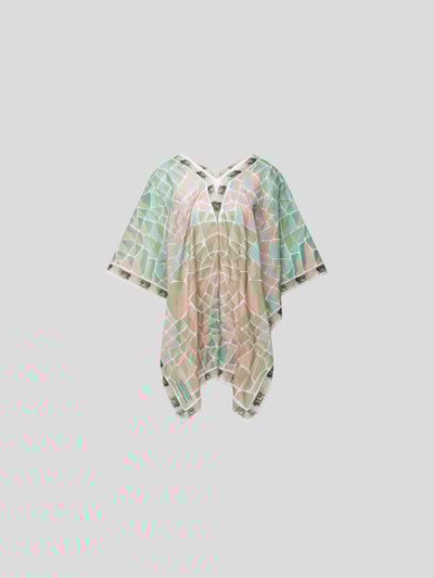 Emilio Pucci Poncho mit grafischem Allover-Muster Helltürkis 2