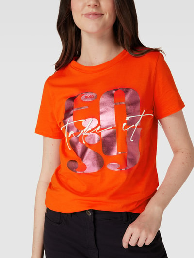 BOSS Orange T-shirt z nadrukiem ze sloganem Pomarańczowy 3