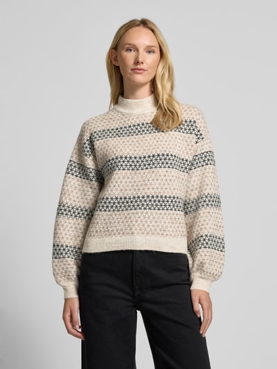 Vero Moda Regular Fit Strickpullover mit Wolle Modell 'TRIXIE' Beige 4