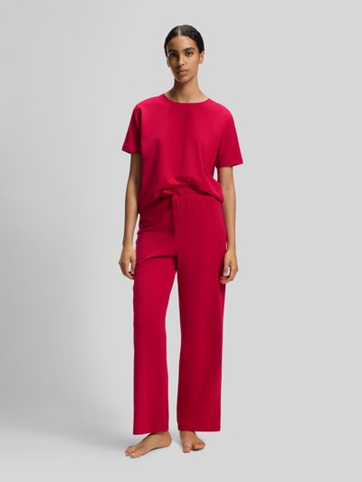 BOSS Loose Fit Pyjama-Hose aus Baumwoll-Mix Bordeaux 1