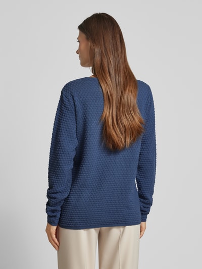 FREE/QUENT Strickpullover mit gerippten Abschlüssen Modell 'Dodo' Blau 5