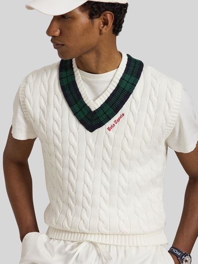 Polo Ralph Lauren Bezrękawnik o kroju regular fit z czystej bawełny Złamany biały 3