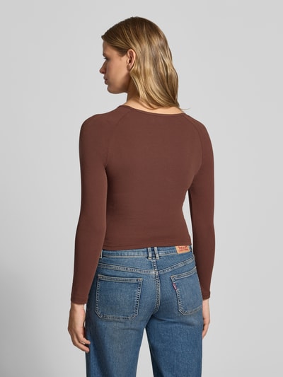 DAISY STREET Longsleeve mit Knöpfen Modell 'EMIE' Schoko 5