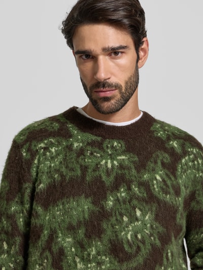 Wood Wood Strickpullover mit Rundhalsausschnitt Modell 'Herbert' Mittelbraun 3