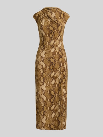 Lauren Ralph Lauren Figurbetontes Kleid mit Gehschlitz Camel 2