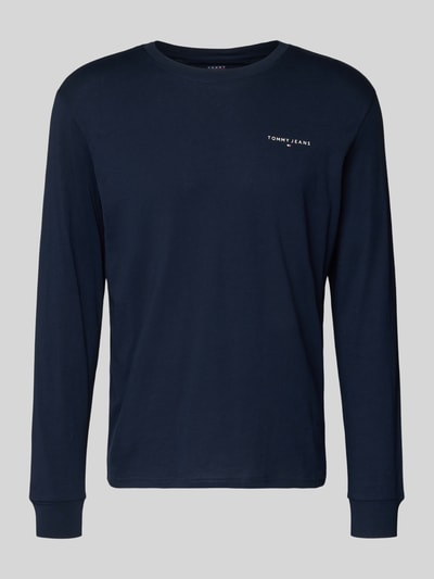 Tommy Jeans Slim Fit Langarmshirt aus reine Baumwolle Marine 1