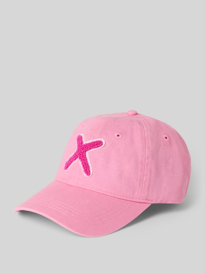 Produktfoto, Base Cap mit Allover-Logo-Print Modell 'Kobe' von Unio aus bawełna, wyhaftowany motyw, kolor różowy, tekstura gładka