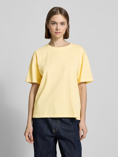 Marc O'Polo Denim T-shirt met labelprint Abrikoos - 4