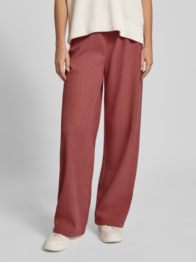 Review Wide fit stoffen broek met elastische band Oudroze - 4