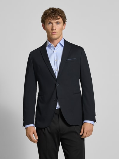 Cinque Slim fit 2-knoops colbert met paspelzakken, model 'Data' Zwart - 4