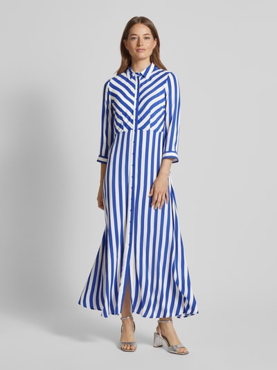 YAS Maxi-jurk met knoopsluiting, model 'SAVANNA' Blauw - 4