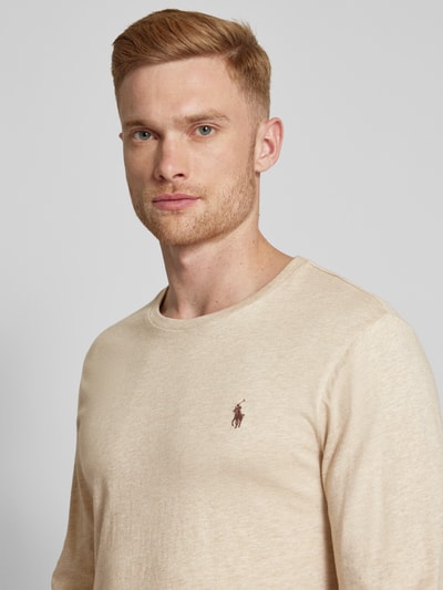 Polo Ralph Lauren Regular Fit Longsleeve mit Label-Stitching Sand 3