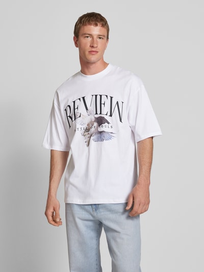 REVIEW T-Shirt mit Label-Print Weiss 4