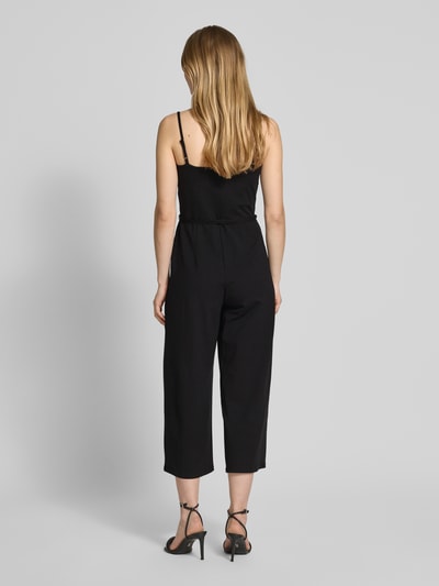 Jake*s Casual Jumpsuit aus Viskose-Mix mit Spaghettiträgern und Bindegürtel Black 5