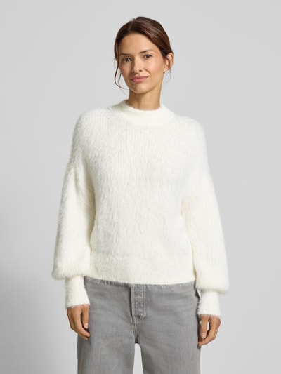 Guess Gebreide pullover met ribboorden, model 'KEYLA' Ecru - 4