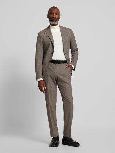 BOSS Slim fit pantalon met persplooien, model 'Genius' Taupe - 1