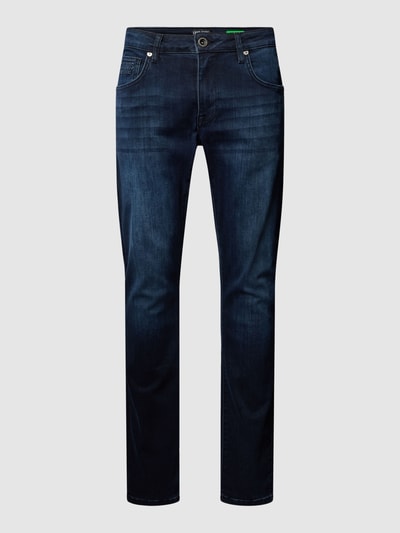 CARS JEANS Slim fit jeans in used-look, model 'BATES' Donkerblauw gemêleerd - 2