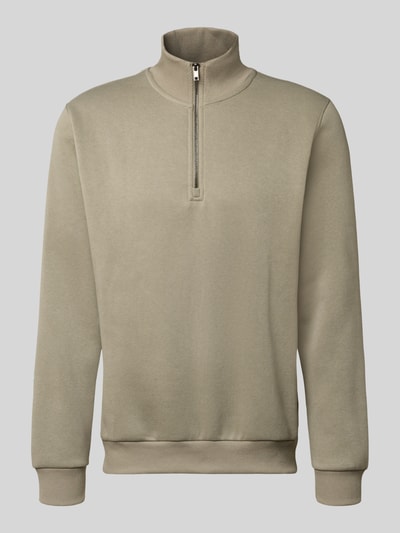 Produktfoto, Regular Fit Sweatshirt mit Troyer-Kragen Modell 'Bradley' von Jack & Jones in Beige, Baumwoll-Mix, elastische Abschlüsse