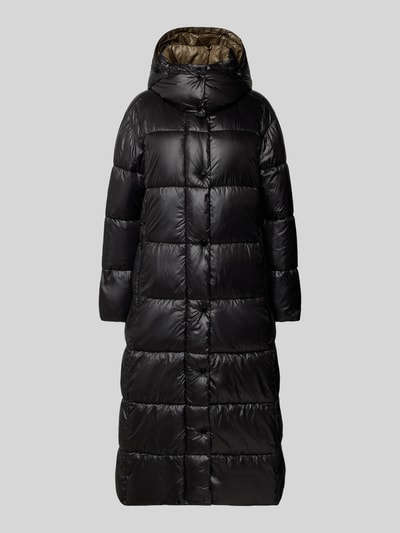Fuchs Schmitt Regular fit gewatteerde lange jas met capuchon Zwart - 2