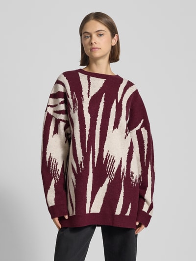 Karo Kauer Oversized pullover met grafisch motief Prune - 4