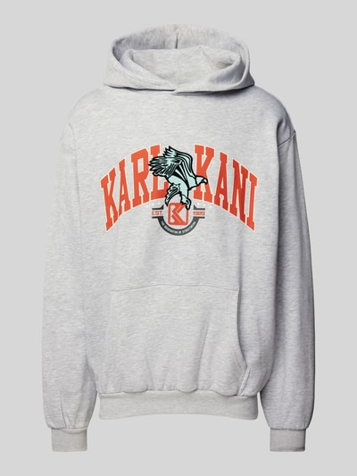 KARL KANI Hoodie mit Label-Print Hellgrau Melange 2