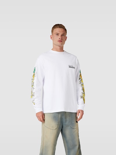 MSGM Longsleeve mit Label-Print Weiss 4