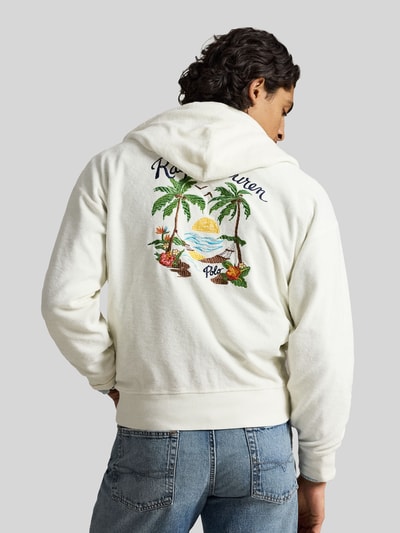 Polo Ralph Lauren Regular Fit Sweatjacke aus Baumwoll-Mix mit Rücken-Print Weiss 5