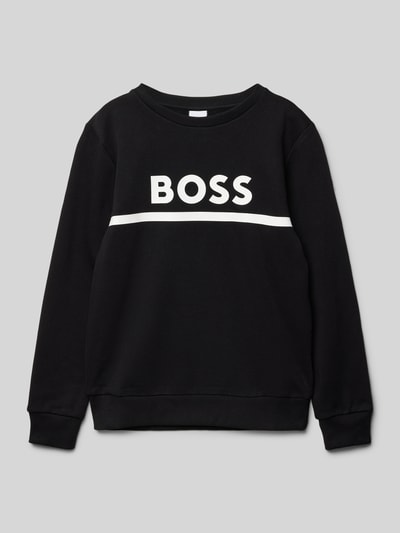 Boss Sweatshirt met labelprint Zwart - 1