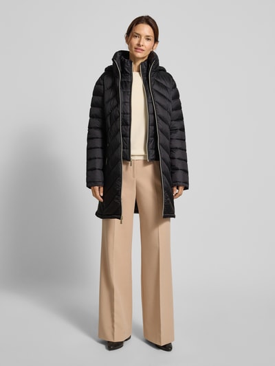 MICHAEL Michael Kors Gewatteerde lange jas met opstaande kraag, model 'Longline' Zwart - 1