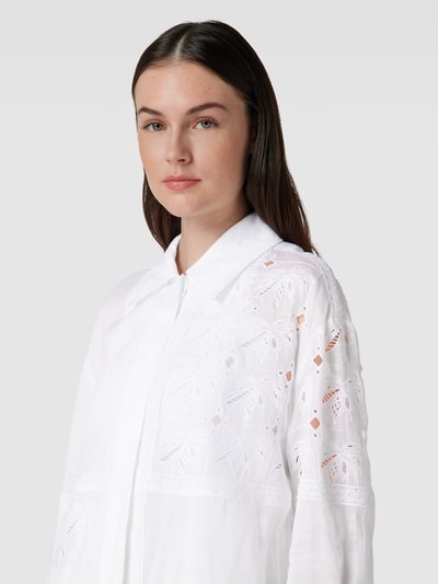 Max Mara Studio Blouse met broderie anglaise, model 'ORVIETO' Wit - 3