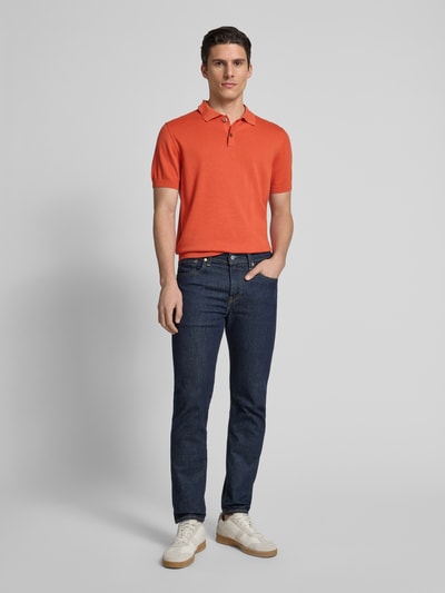 Christian Berg Men Koszulka polo z detalem z logo Miedziany 1