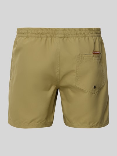 Quiksilver Zwembroek met labeldetail en elastische band Kaki - 3