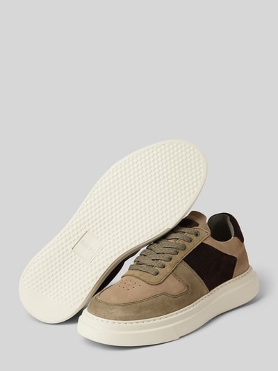 DIGEL Sneakers van leer met vetersluiting, model 'Snoop' Olijfgroen - 4