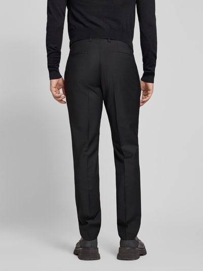 HUGO Pantalon van scheerwolmix, model 'Hesten' Zwart - 5