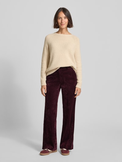 CAMBIO Wide Fit Cordhose mit Bügelfalten Modell 'Amelie' Bordeaux 1