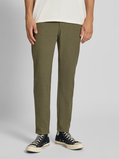 ONLY & SONS Slim Fit Brushed Chino mit Viskose-Anteil Modell 'MARK' Oliv 4