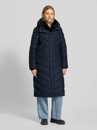 NAUTGÅRD Gewatteerde lange jas met Sorona® Aura-vulling Donkerblauw - 4