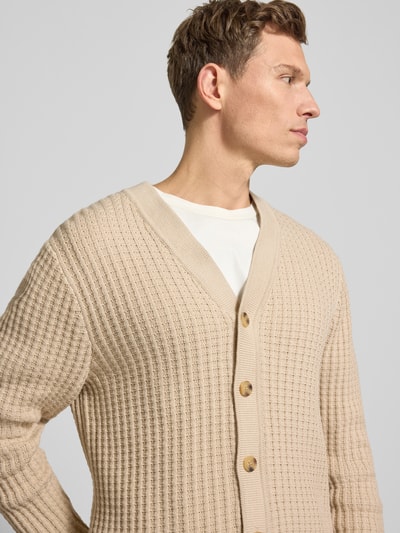 SELECTED HOMME Regular fit gebreid jack van puur katoen, model 'TOM' Offwhite - 3