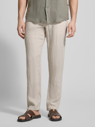 MCNEAL Regular Fit Leinenhose aus reinem Leinen Ecru 4