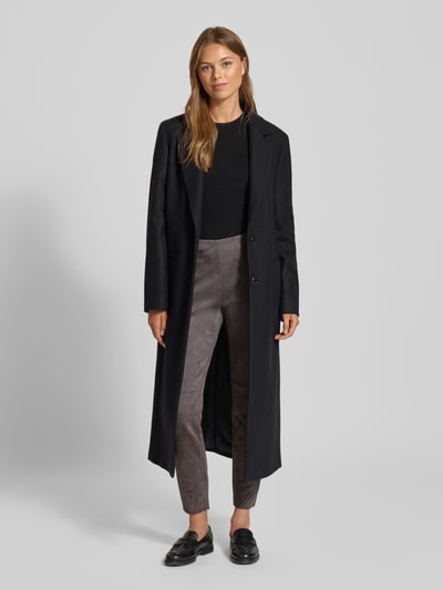 Christian Berg Woman Broek in leerlook met elastische band Grafiet - 1