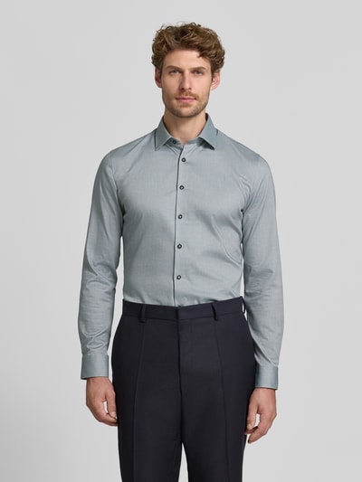 OLYMP No. Six Super Slim Fit Businesshemd aus Baumwoll-Mix Gruen 4